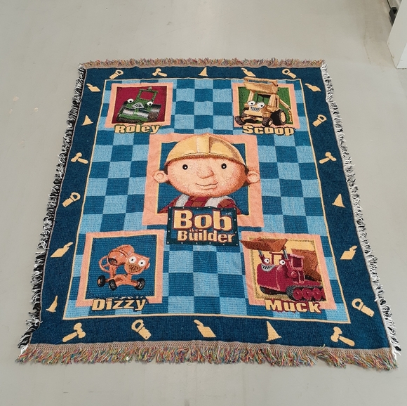 Bob The Builder Area Rug /Wall Hanging Featuring Bob Scoop Dizzy Roley & Muck - Picture 1 of 8